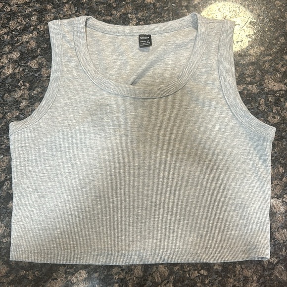 Shein Womens Gray Crop-top Large Size - Picture 1 of 5